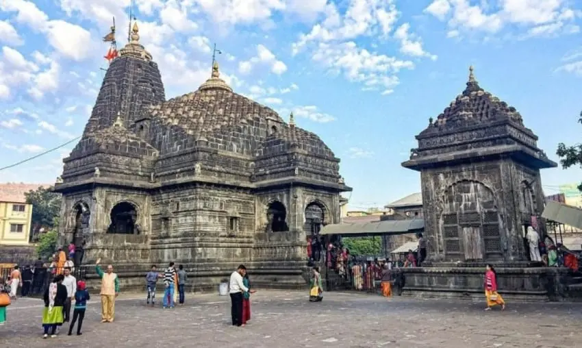 Stone Shiva temple in Maharashtra of the kind visited on the Panch Jyotirlinga yatra