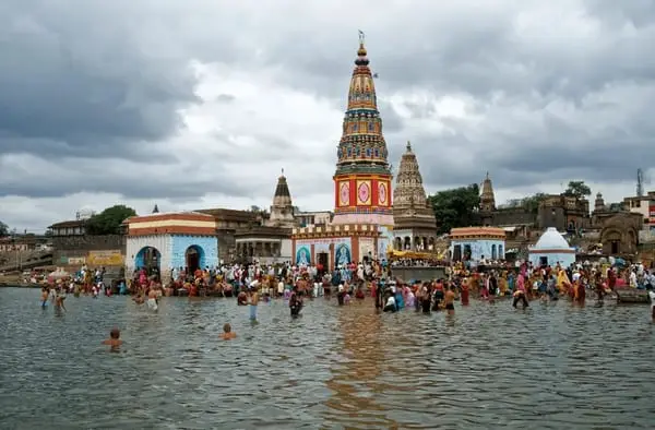 Temple town scene in Maharashtra representing the Shri Swami Samarth math at Akkalkot offered as an optional add-on stop